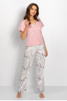 Dwuczęściowa piżama damska długie spodnie krótki rękaw  SPA Garden