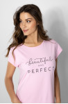 Koszula nocna z krótkim rękawem Lovely z nadrukiem "Beautiful and Perfeckt"